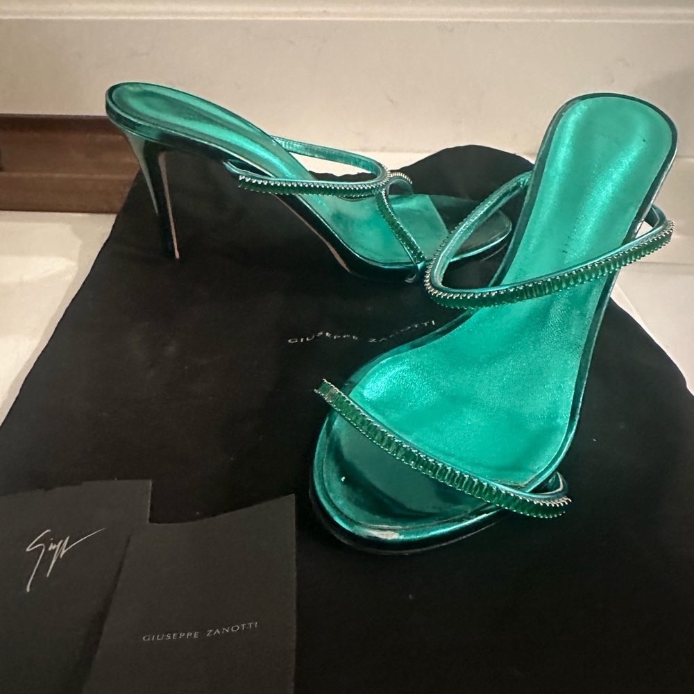Giuseppe Zanotti Metallic Teal Heels